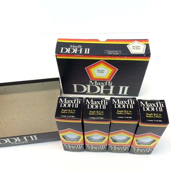 Dunlop Maxfli DDH II Tough To Cut Surlyn Bright White Box of 12 Golf Balls - Picture 2 of 13